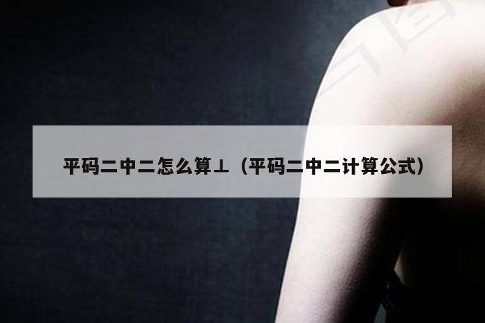 平码二中二怎么算⊥（平码二中二计算公式）